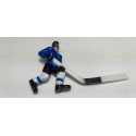 Blue player with long stick