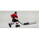 Red player with long stick