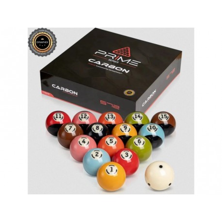 pool ball set Dynaspheres Prime series CARBON 57,2mm